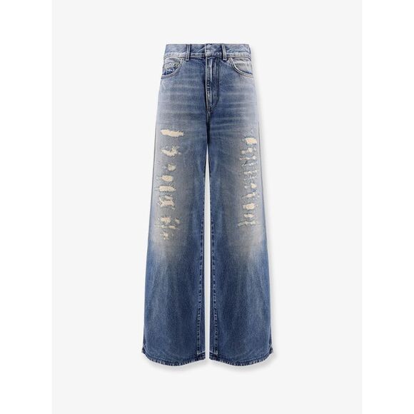 Dior Women Flared Jeans With Destroyed Effect